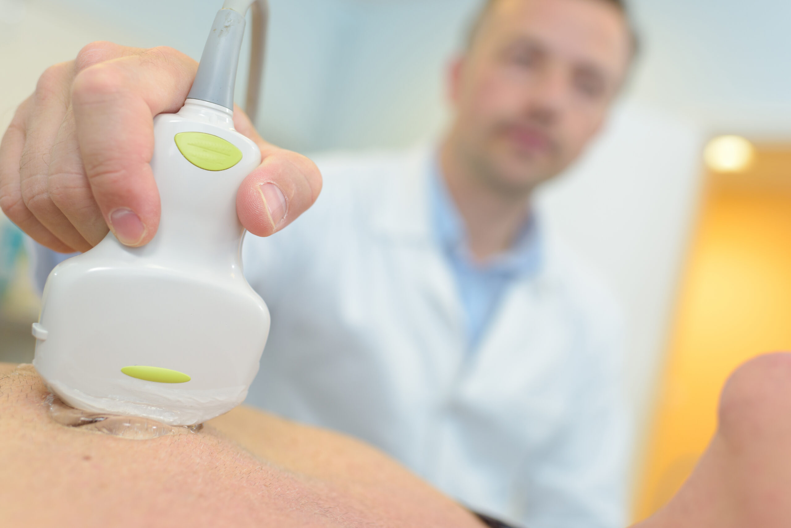 patient having a chest ultrasound